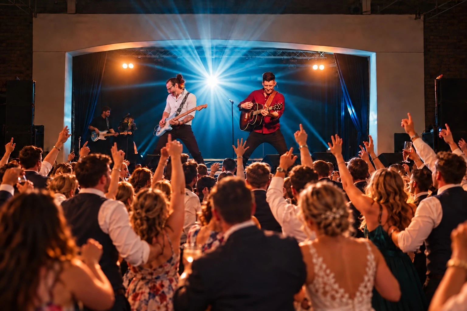 The Matt Strafford Band performing live in front of a dancing crowd