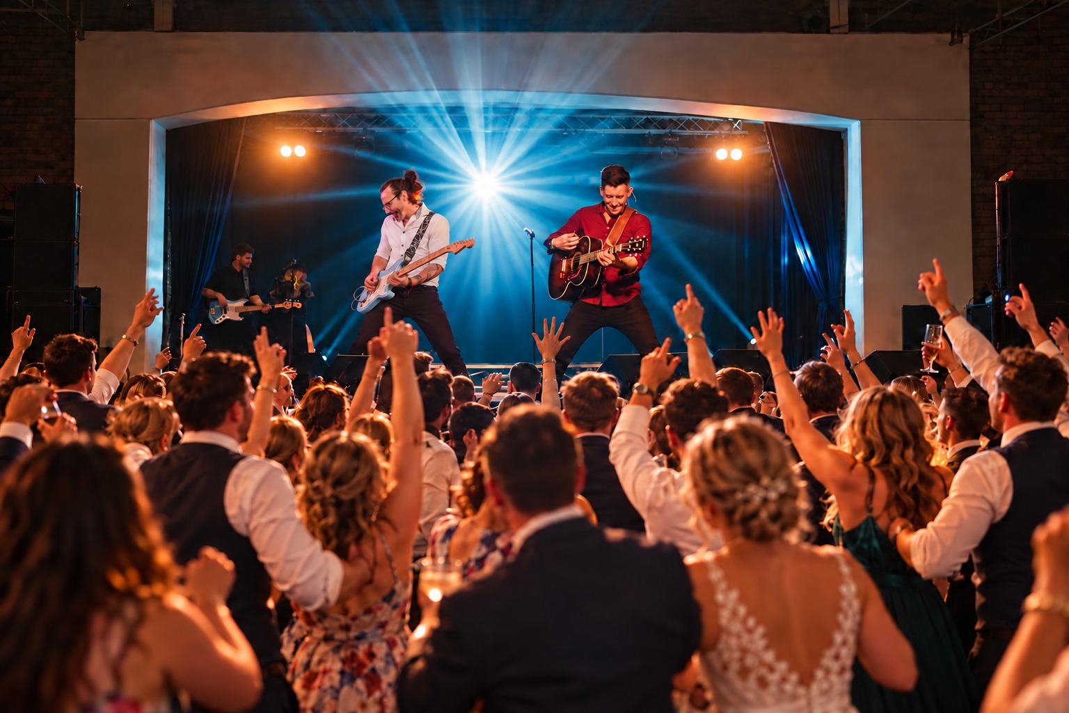 The Matt Strafford Band performing live in front of a dancing crowd