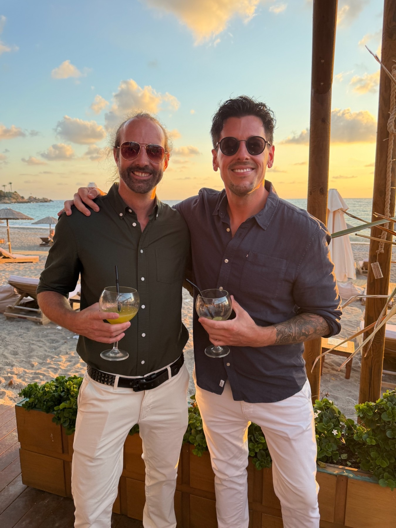 Matt and his guitarist together at a destination wedding